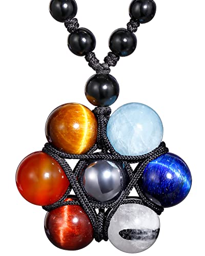 7 Chakra Stones Necklaces for Women Crystals and Healing Stones Balance Meditation Energy Star-Shape Handmade Pendant Necklace