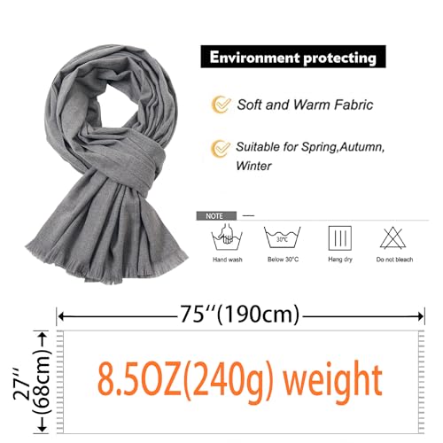 Shawl Wraps for Women Pashmina Shawls and Wraps for Evening Dresses Large Soft Scarf Winter Scarf Wedding Shawl… - color: Grey
