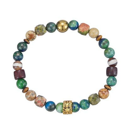 Boho Bead Bracelet for Women, Handmade Natural Stone Gold Silver Beaded Colorful Bracelets Trendy Jewelry Gifts for Lover, Mom, Friends - color: Gold