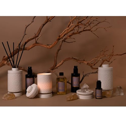 Van Dang Crystal Stone Meditation Set Clear Quartz | Diffuser Oil Dropper Aromatherapy | Luxury Spiritual Home Decor Fragrance Gift Notes of Cardamom, Nutmeg, Pepper, Myrrh, Sandalwood (Buddhapada) - color: Buddhapada