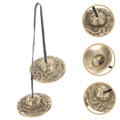 Cymbal Meditation Instrument Vintage Hand Bell Chime for Yoga and Sound Healing Lightweight Copper Tingsha for Relaxation and Mindfulness Practices