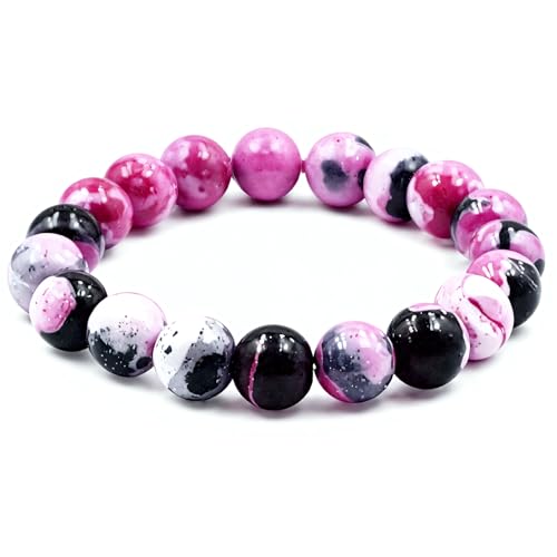 Natural Energy Healing Stone Charm Bracelet 8mm Natural Energy Healing Lava Rock Bracelet - Unisex - size: Small