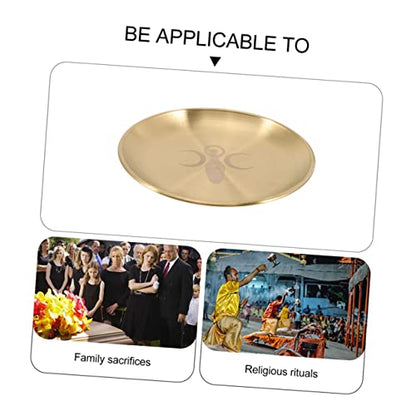 ORFOFE 2pcs Pentacle Altar Plate Elegant Tealight Holder Tray for Rituals Ceremonies Smooth Edges Multi-purpose Decorative Storage for Home Decor