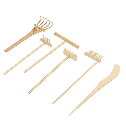 GNIEMCKIN 30 PCS DIY Sand Zen Garden Tools, Mini Zen Garden Rake Sets for Serenity and Spiritual Meditation, Tasteful and Elegant Zen Garden Accessories for Home Decor, and Father or Mother's Gift