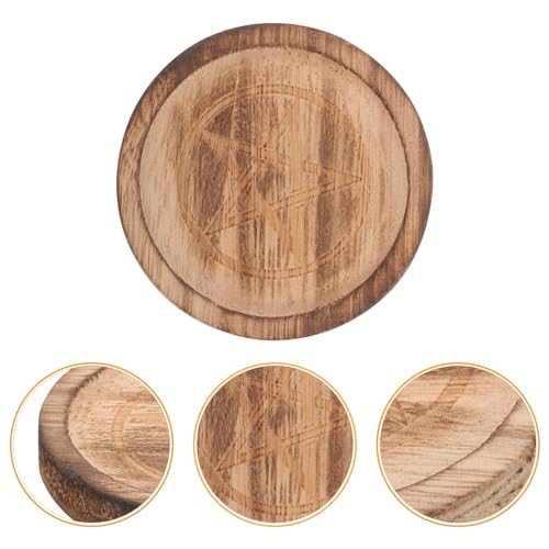 VOSAREA Rustic Pentacle Candle Holder for Tea Light Candles Multi-Functional Altar Plate for Home Table Centerpieces and Religious Ceremonies
