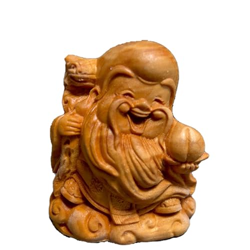 Antique Character Statue Accents Zen Meditation Wood Sculpture Decor for Living Room Spa Or Yoga Studio Centerpiece Books Living Room Bedroom Ornament