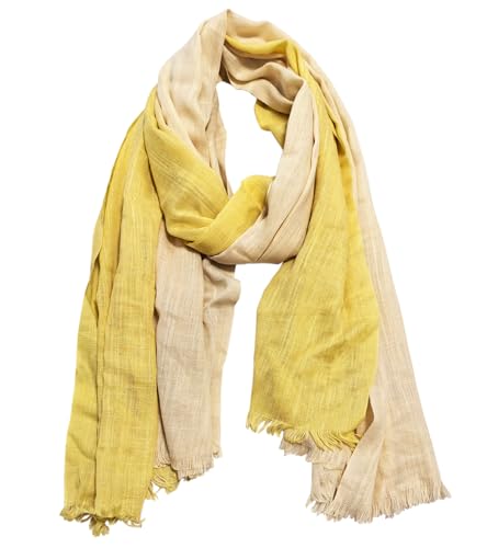 Women's Cotton Scarves Lady Light Soft Fashion Solid Scarf Wrap Shawl - color: 8 # Yellow Beige