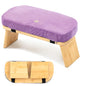 Meditation Bench, Bamboo Meditation Stool, Folding Kneeling Meditation Bench, Seiza Prayer Bench, Prayer Bench with Meditation Cushion, Kneeling Stool(Purple) - color: Purple