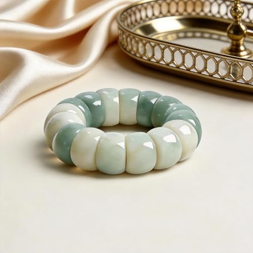 Roe Dolph Bodhi Bead Fidget Anxiety Bracelet for Women Men Chunky Stretch Beaded Mindful Jewelry Daily Reminder Gift for Mom Wife Friend - color: B1:green
