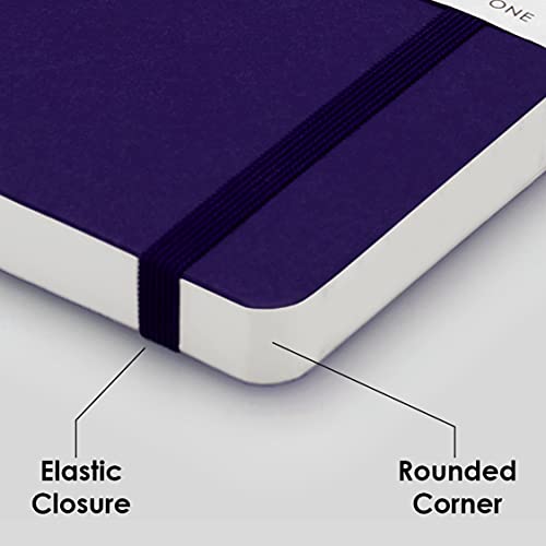 myPAPERCLIP Limited Edition A5 Plain Notebook | 192 Pages, 100 GSM, Soft Cover, A5 (5.83 × 8.27 in) | Flat Lay | Bookmark & Elastic Closure | Aubergine - color: Aubergine, style: Plain