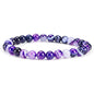 Cherry Tree Collection - Small, Medium, Large Sizes - Gemstone Beaded Bracelets For Women and Men - 6mm Round Beads - color: Lace Agate Purple, size: Medium