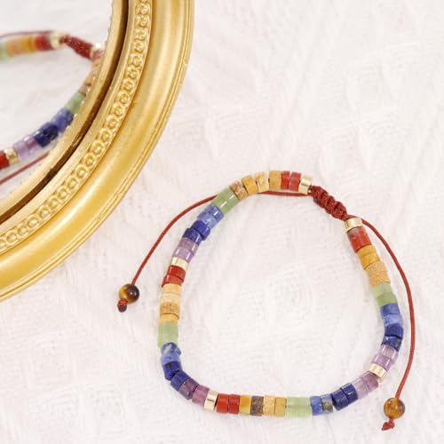 HUTIMY Chakra Bracelets for Women Jewelry Ornament Spiritual 7 Chakras Healing Crystals Gifts Meditation Bracelet
