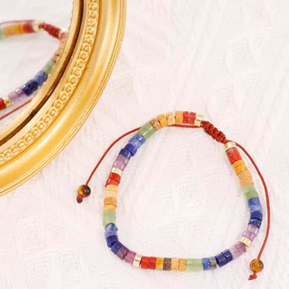 HUTIMY Chakra Bracelets for Women Jewelry Ornament Spiritual 7 Chakras Healing Crystals Gifts Meditation Bracelet
