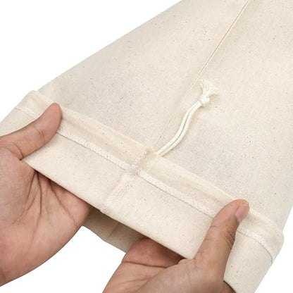 100 Percent Cotton Drawstring Bags, Reusable Quality with Double String, For Pantry Gifts Kitchen - Pack of 6 (Natural Beige, 9 x 12 Inch) - color: Natural Beige, size: 9 x 12 Inch