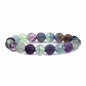 Justinstones Gem Semi Precious Gemstone 10mm Round Beads Stretch Bracelet 7 Inch Unisex - color: Multi-color Fluorite