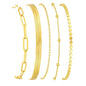 Gold Bracelets for Women, 14K Gold Plated Stackable Bracelet Stack Set Adjustable Charm Paperclip Chain Snake Link Layered Waterproof Jewelry Sets Gifts - style: Bracelets Set /6
