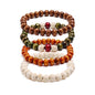 COLORFUL BLING 4Pcs Classic Natural Sandalwood Bead Bracelet Strand Wood Tibetan for Men Women Meditation Buddhist Mala Prayer Jewelry - color: round