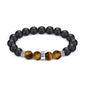 Healing Beads Bracelets for Women Men, Adjustable Natural Stone Beaded Bracelet Stackable Chain Stretch Jewelry Gifts - color: Black-1