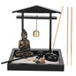 HEEPDD Desktop Zen Garden Kit with Buddha Statue, Incense Holder, Mallet, Rocks for Meditation, Yoga, Office Decor