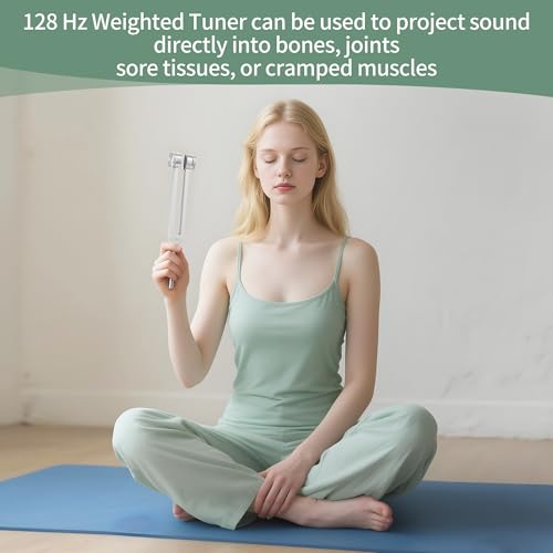 128 hz Tuning Fork Healing Instrument Tuning Forks for Meditation Yoga and Chakra Energy Sound Therapy & Stress Relief - Perfect Spiritual Gift for Women & Men