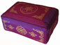 Meditation Cushion - Rectangular Zafu Buckwheat and Kapok Fill Wheel of Dharma Dharma Key Magenta - color: Magentadharmawheel