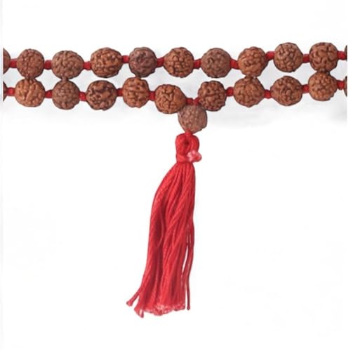 Arihant Gems & Jewels 5 Mukhi Rudraksha Jaap Mala, Natural Nepali Rudraksha Beads, Spiritual Japa Mala for Men & Women, Meditation - Spiritual Necklace for Positivity & Protection