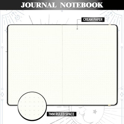 Artfan Dotted Journal/Notebook - Dot Grid Hard Cover Notebook, Premium Thick Paper with Fine Inner Pocket, Black Smooth Faux Leather, Pen Loop, 5.8''×8.4'' - Black - color: BLACK18