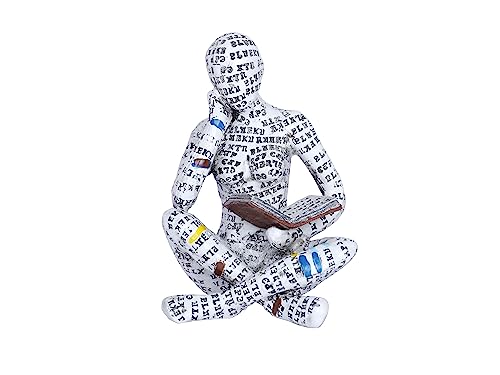 Pulp Reading Women Figurine Decor Thinker Statue Modern Abstract Art Sculpture Resin Collectible Reading Figurines for Living Room Desk Table Bookshelf Shelf Office Desktop Home Decoration (style 4) - style: Style 4