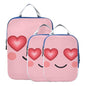 Reusable 3 Piecing Packing Travel Bag Polyester Closet Organizer Bag, Heart Eyes Love Look (3 Set) - color: Heart Eyes Love Look