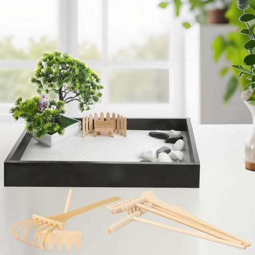 24 PCS Mini Zen Garden Rake Tools, Zen Garden Accessories, Zen Garden Tools Bulk Zen Garden Bamboo Sand Rake Set for Home, Office Decor and Meditation Tools