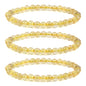 Justinstones Gem Semi Precious Gemstone 3pcs 4mm Round Beads Stretch Bracelet 6.5 Inch Unisex - color: Golden Rutilated Quartz
