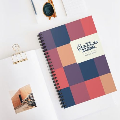 Spiral Gratitude Journal | Matte Geometric Notebook A