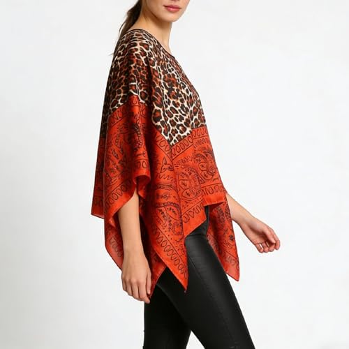 Women's Satin Cover Up Short Poncho Tops Sheer Chiffon Boho Pashmina Shawl Beach Soft Shawl - color: Style21