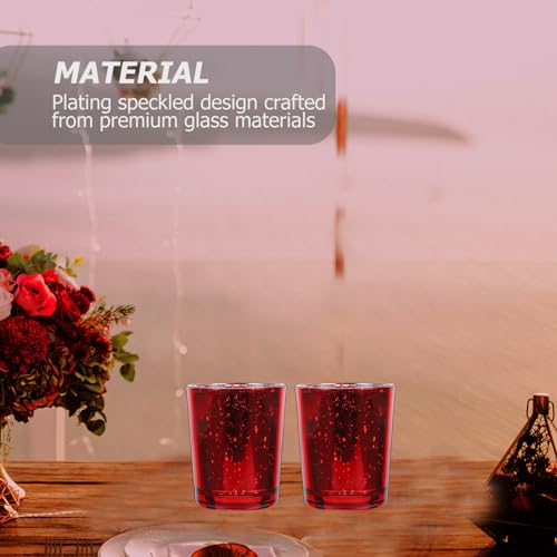 VOSAREA 2pcs Tea Light Candle Holders Red Altar Holders Home Decor Centerpiece