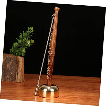 ibasenice Portable Buddhist Yin Qing Copper Bell for Meditation Handle Percussion Instrument Sound Adornment for Mindfulness and Relaxation
