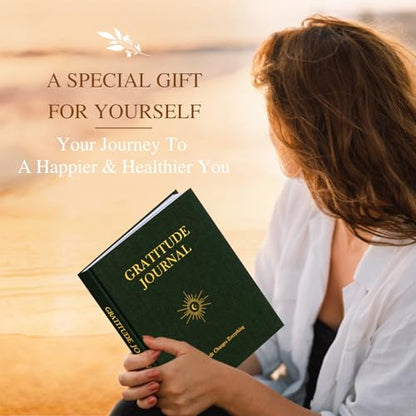 Lanpn Daily Gratitude Journal for Men Woman, 4 Month Mindfulness & Affirmation Planner, 7.8"x9.2" The 5 Minute Grateful Diary, Guided Reflection with Positivity Prompts Undated Notebook, Green - color: Green