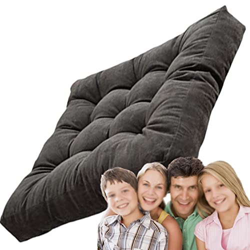Square Meditation Pillow for Seating on Floor,Solid Thicken Futon Pillow Seat Floor Cushion for Yoga Corduroy Chair Pad (Black 55cm/22in(Set of 1)) - color: Black, size: 55cm/22in(Set of 1)