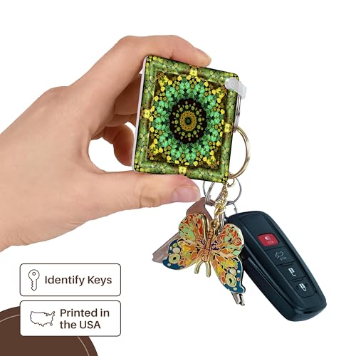 3dRose Yoga Lovers Meditation Gift Set - Mug, Keychain, Card with Colorful Floral Mandala Pattern - Perfect Birthday Present for Yoga Enthusiasts