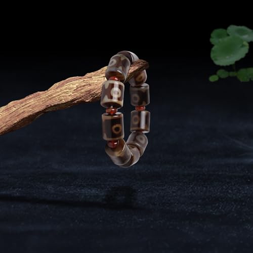 Tibetan Dzi Beads Bracelet Mala Beads Luxury Jewelry Agate Elastic Bracelet Amulet Bangle Attract Good Luck for Women and Men Friend Mother's Day Valentine's Day Christmas Birthdays Gift