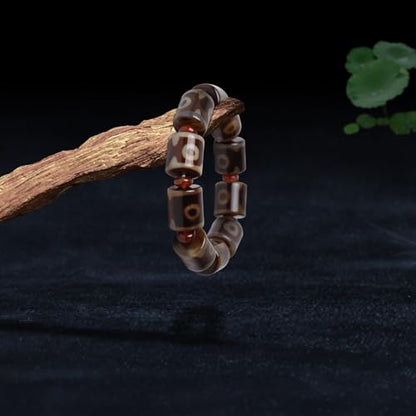 Tibetan Dzi Beads Bracelet Mala Beads Luxury Jewelry Agate Elastic Bracelet Amulet Bangle Attract Good Luck for Women and Men Friend Mother's Day Valentine's Day Christmas Birthdays Gift
