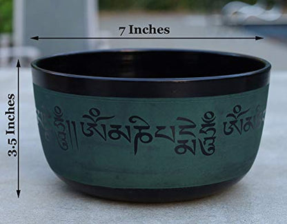 Tibetan Meditation Buddha Singing Bowl Mallet Mat Cushion Set (7 Inches, Buddha) - color: Buddha, size: 7 Inches