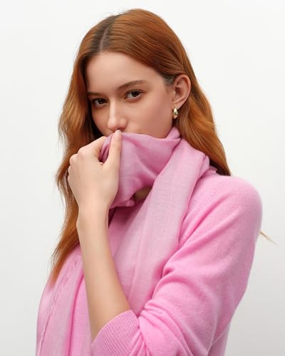 KVSS Women's Fine Knit Shawl, 55% Cashmere 45% Mulberry Silk, X Gauge 120/2NM Yarn Lightweight Spring Summer Wrap Scarf - color: Putty