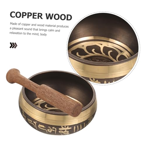 Singing Bowl Flat Bottom Meditation Bowl Meditation Set Decorative Style