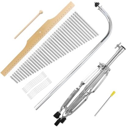 EASTROCK 36 Note Chimes Musical Instruments Percussion Instrument Single-row Chime Bar Chimes Percussion Height-Adjustable Stand Silver - color: 36note Silver