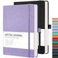 RETTACY Dotted Journal Notebook, 2-Pack, 160 Numbered Pages per Pack, A5 Medium Size (5.7'' x 8.3''), 120 GSM Thick Paper, Leather Hardcover, for Journaling, Planning, Tracking (Black & Purple) - color: Black & Purple, style: Dotted