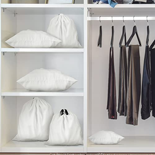 10 Pcs Dust Cover Bags Large Cotton Breathable Bags Dustproof Drawstring Storage Bag for Shoes Purses Handbags Travel Packing Luggage Organizer Home Storage, 2 Sizes