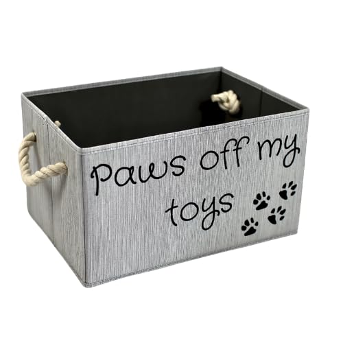 Storage Bin for Dog Toys | Medium size dog toy storage | Dog Toy Organizer for Chew Toys, Balls, and More | Toy Storage Bins for Dogs | Permanent Ink printed lettering