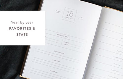 Promptly Journals, A Complete Childhood History: From Pregnancy to 18 Years Old (Blush Pink, Leatherette) | Baby Book and Pregnancy Journal | Baby Memory Book - color: Blush Pink