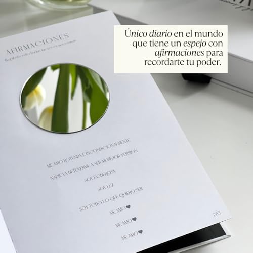 Daily Gratitude Journal & Dreams Planner (Spanish Edition) | Undated 2-in-1 | For Mindfulness, Purpose & Success | Includes Mirror for Affirmations & Luxury Gift Box – Stay present while achieving your dreams - Diario de Sueños y Gratitud