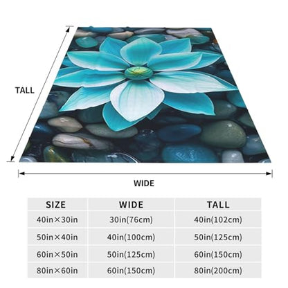 Zen Blanket Anti Pilling Throw Blue Lotus Flower Bloom in Water Fleece Flannel Lightweight Cozy Bedspread Living Room Women Adults and Kids Bed Sofa 60"X50" - color: Zen3